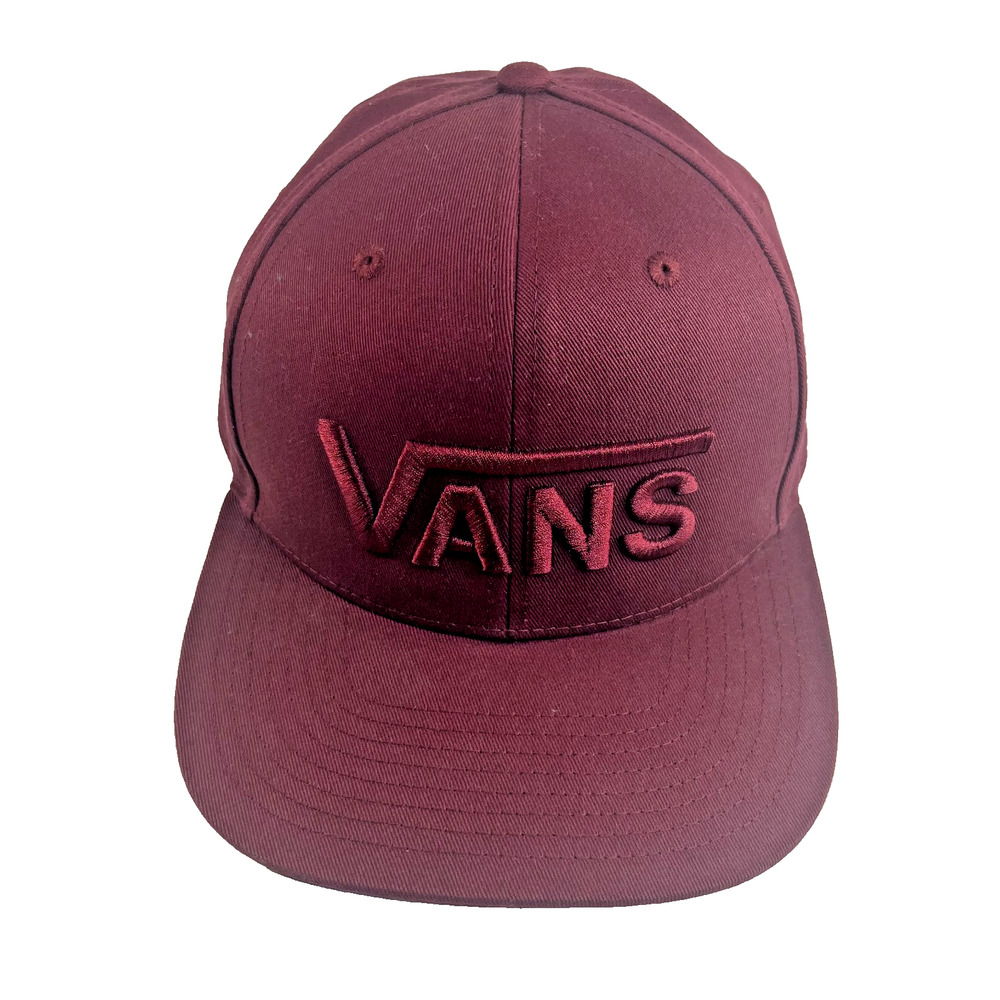 Vans Off The Wall Snapback Hat Red Logo Flat Brim Streetwear Cap